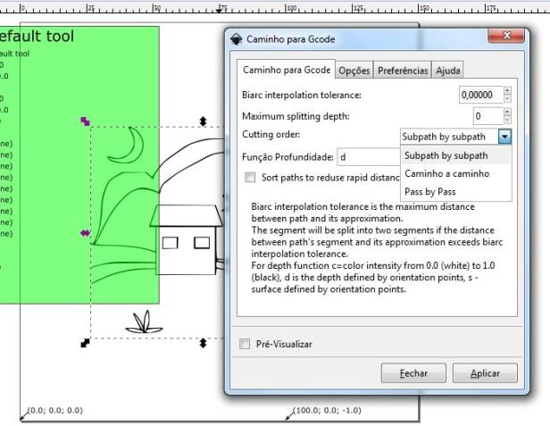 Como gerar gcodede imagem com inkscape