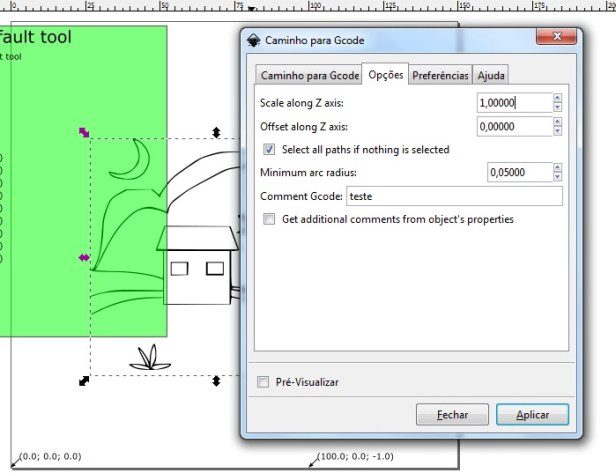 Como gerar gcodede imagem com inkscape